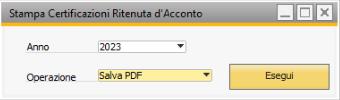 Stampa certificazioni ritenuta d'acconto