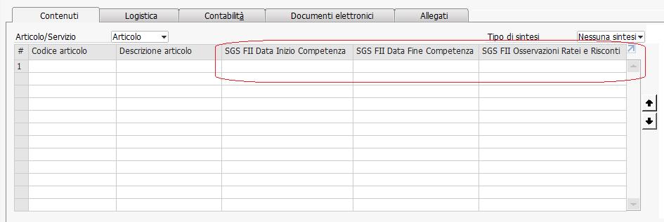 Date competenza su righe documento