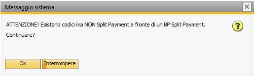 Avviso codici IVA Split Payment