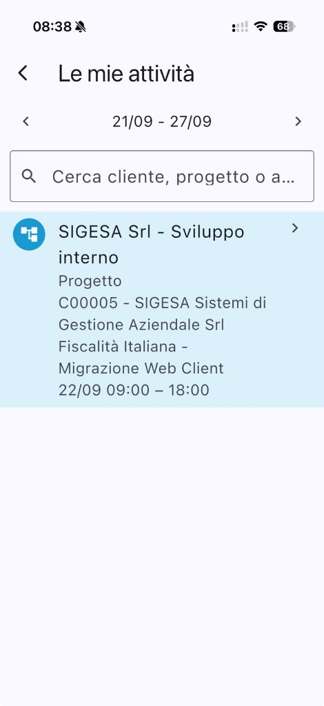 Le mie attività assegnate